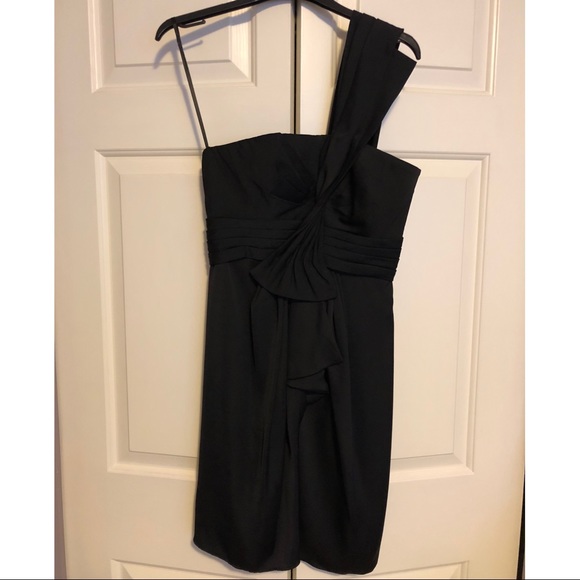 💜BCBG Maxazria One Shoulder Bow Cocktail Dress - Picture 2 of 10